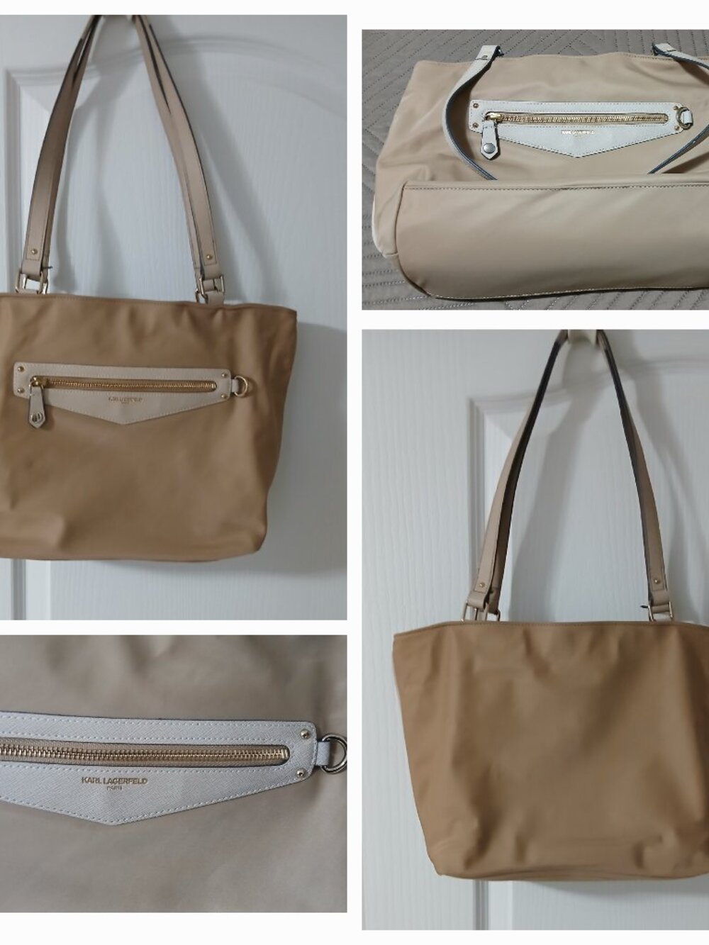 Karl Lagerfeld Purse,16 x 10.5 x 5in. Lots of Life Yet, Canvas, Good Condition K